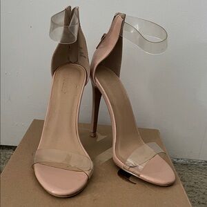 Charlotte Russe Blush Pink Stiletto Heels with Clear Straps